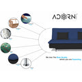 Adorn India Aspen 3 Sofa Cum Bed (Blue and Black) (3 Year Warranty)