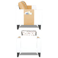 Adorn India Ashley Digitel Print Leatherette Fabric 3-1-1 Five Seater Sofa Set (Beige & White) (3 Year Warranty)