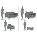 Adorn India Enzo Decent 3+2+1 6 Seater Sofa Set with Centre Table (Grey)