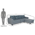 Raiden Crafty L Shape 6 Seater Sofa Set with Center Table (Right Hand Side) (Grey)