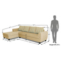 Raiden Stripes L Shape 6 Seater Sofa Set with Center Table (Left Hand Side) (Beige)