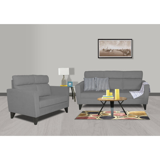 Adorn India Cardello 3-2 Five Seater Sofa Set (Grey)