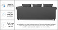 Adorn India Magnum 3-1-1 Sofa Set (Dark Grey)