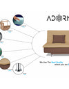 Adorn India Aspen Three Seater Sofa Cum Bed (Brown and Beige)