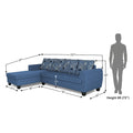 Raiden Crafty L Shape 6 Seater Sofa Set with Center Table (Left Hand Side) (Blue)