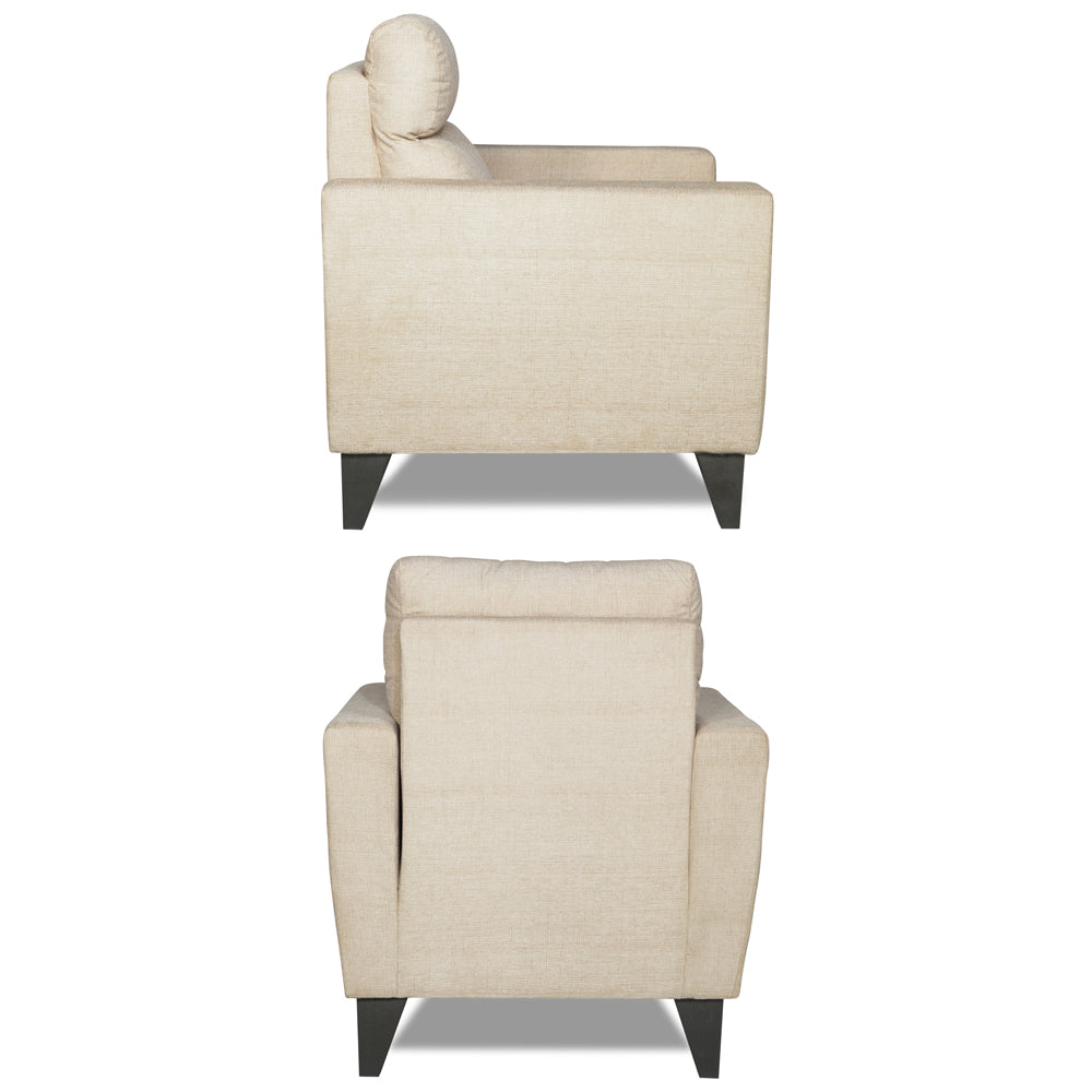 Adorn India Cardello 3-1-1 Five Seater Sofa Set (Beige)
