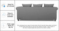 Adorn India Magnum 3 Seater Sofa (Light Grey), Wood, Foam