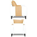Adorn India Ashley Stripes Leatherette Fabric 3-1-1 Five Seater Sofa Set (Beige & White) (3 Year Warranty)