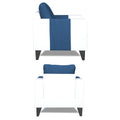 Adorn India Ashley Plain Leatherette Fabric 3-1-1 Five Seater Sofa Set (Blue & White) (3 Year Warranty)