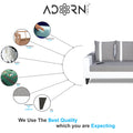 Adorn India Ashley Stripes Leatherette Fabric 3-2-1 Six Seater Sofa Set (Grey & White) (3 Year Warranty)