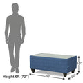 Raiden Decent Premium L Shape 6 Seater Sofa Set with Center Table (Left Hand Side) (Blue)