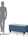 Adorn India Raiden Decent Premium L Shape 6 Seater Sofa Set with Center Table (Left Hand Side) (Blue)