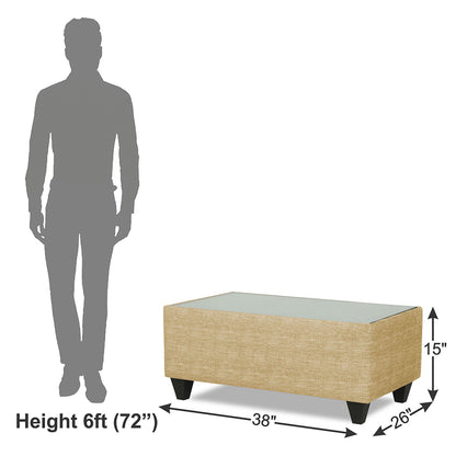 Adorn India Raiden Decent Premium L Shape 6 Seater Sofa Set with Center Table (Left Hand Side) (Beige)