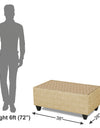 Adorn India Raiden Bricks Premium L Shape 6 Seater Sofa Set with Center Table (Right Hand Side) (Beige)