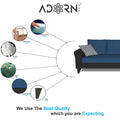 Adorn India Maddox L Shape 4 Seater Sofa Set Tufted Two Tone RHS (Blue & Black) (3 Year Warranty)