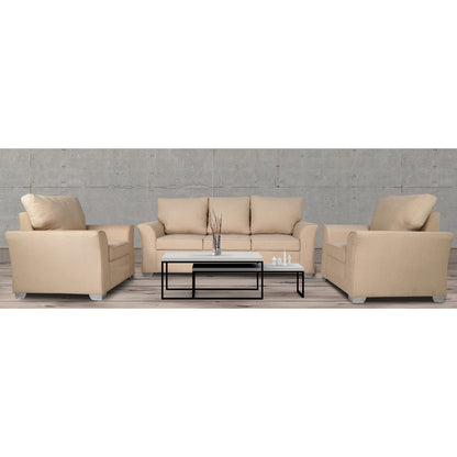 Adorn India Alexia Five Seater Sofa Set 3-1-1 (Beige)