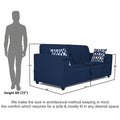 Adorn India Rio Highback 3 Seater Sofa (Blue) (3 Year Warranty)