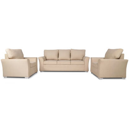 Adorn India Alexia Five Seater Sofa Set 3-1-1 (Beige)