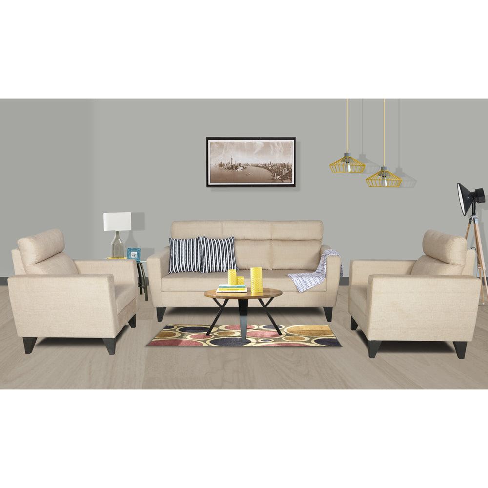 Adorn India Cardello 3-1-1 Five Seater Sofa Set(Beige) (3 Year Warranty)