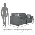 Adorn India Rio Highback 3 Seater Sofa (Grey) (3 Year Warranty)