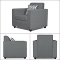 Adorn India Rio HighBack 3+1+1 5 Seater Sofa Set (Grey) (3 Year Warranty)