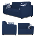Adorn India Rio Highback 3 Seater Sofa (Blue) (3 Year Warranty)