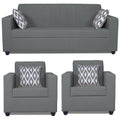 Adorn India Rio HighBack 3+1+1 5 Seater Sofa Set (Grey) (3 Year Warranty)