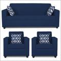 Adorn India Rio HighBack 3+1+1 5 Seater Sofa Set (Blue) (3 Year Warranty)
