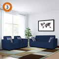 Adorn India Rio HighBack 3+1+1 5 Seater Sofa Set (Blue) (3 Year Warranty)