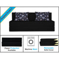 Adorn India Easy Three Seater Sofa Cum Bed Floral '6 x 6' (Black)(1 Year Warranty)