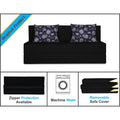 Adorn India Easy 3 Seater Sofa Cum Bed Floral '5 x 6' (Black)(1 Year Warranty)