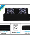 Adorn India Easy Three Seater Sofa Cum Bed Floral '5 x 6' (Black)