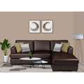 Adorn India Tiverton 6 Seater Corner Sofa Leatherette Right Hand Side (Brown)