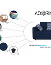 Adorn India Rio Highback L Shape 6 Seater corner Sofa Set (Blue)