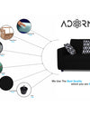 Adorn India Rio Highback L Shape 6 Seater coner Sofa Set (Black)