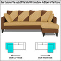 Adorn India Denver L Shape 5 Seater Sofa Set RHS (Brown & Beige) (3 Year Warranty)