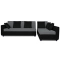 Adorn India Rio Decent L Shape 6 Seater coner Sofa Set (Right Side Handle) (Grey & Black) (3 Year Warranty)