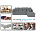 Zink Straight line L Shape 6 Seater Sofa with Plain Cushion (Grey)