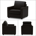 Adorn India Exclusive Flavio Leatherette 3-1-1 Sofa Set (Black)