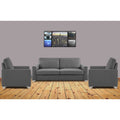 Adorn India Straight Line Five Seater Sofa Set 3-1-1 (Grey)