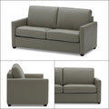 Adorn India Exclusive Flavio Leatherette 3+2 Sofa Set (Grey)