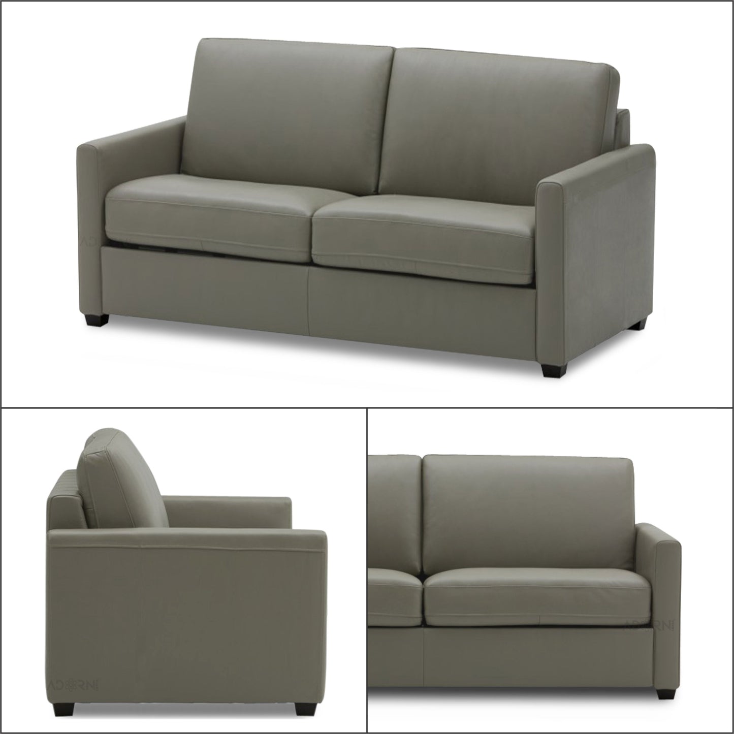 Adorn India Exclusive Flavio Leaterette 3+2 Sofa Set (Grey)