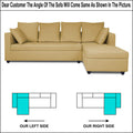 Zink Straight line L Shape 6 Seater Sofa Plain Cushion (Beige)