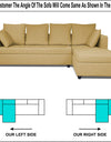 Adorn India Zink Straight line L Shape 5 Seater Sofa Plain Cushion (Beige)