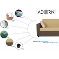 Adorn India Rio Highback 3 Seater Sofa (Brown & Beige) (3 Year Warranty)