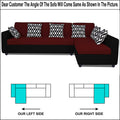 Adorn India Rio High Back L Shape 6 Seater Sofa Set (Right Hand Side) (Maroon & Black)