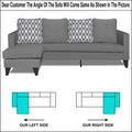Adorn India Beetle Rhombus L Shape 5 Seater Sofa Set LHS (Grey) (3 Year Warranty)