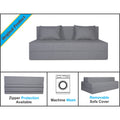 Adorn India Easy Three Seater Sofa Cum Bed Checks Design 5' x 6' (Beige)