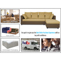Adorn India Zink Straight line Wooden L Shape 5 Seater Sofa with Plain Cushion (Brown & Beige)