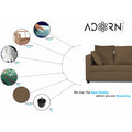 Zink Straight Line 3-1-1 5 Seater Sofa Set (Brown)
